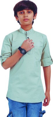 Rs fashions Boys Solid Flared Kurta(Light Green)