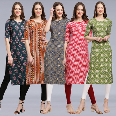 1 Stop Fashion Women Printed A-line Kurta(Multicolor)