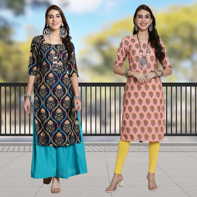 Moda Rapido Women Printed A-line Kurta(Multicolor)