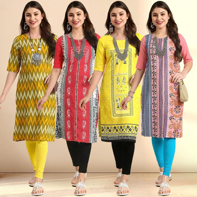 1 Stop Fashion Women Printed A-line Kurta(Multicolor)
