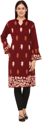 PIPASA WOMEN Women Printed Straight Kurta(Orange, Beige, Maroon)