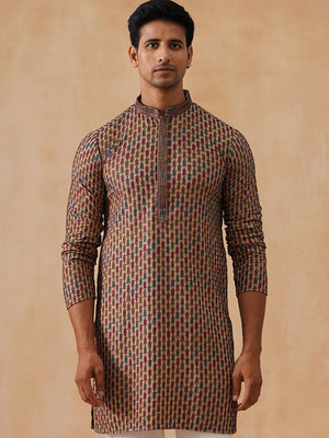 Jompers Men Embellished Straight Kurta(Multicolor)