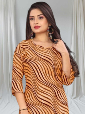 rajni rayon Women Printed Straight Kurta(Multicolor)