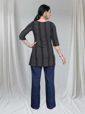 Rangrasiya Creation Women Striped A-line Kurta(Green)