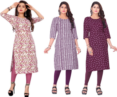 Dhruti Vaste Women Printed A-line Kurta(Multicolor)