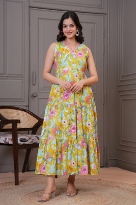RD Fab Women Floral Print Anarkali Kurta(Multicolor)