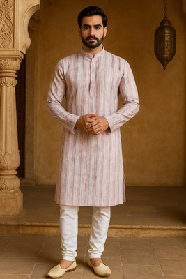 KURTAFORMEN Men Striped Straight Kurta(Multicolor)