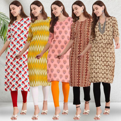 1 Stop Fashion Women Printed A-line Kurta(Multicolor)
