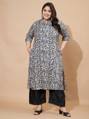 VBUYZ Women Kalamkari A-line Kurta(Blue)