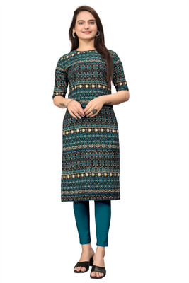 Tashvi Creation Women Printed Straight Kurta(Multicolor)