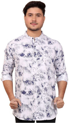MADE IN THE SHADE Men Self Design Straight Kurta(Dark Blue, White)