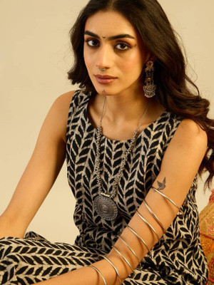 Niyukti Women Printed Straight Kurta(Dark Green)