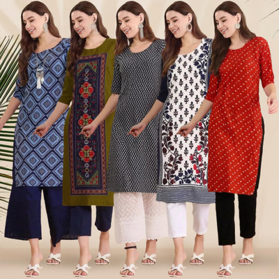 EthnicBasket Women Printed A-line Kurta(Multicolor)