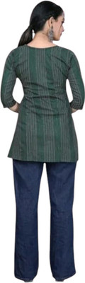 SUHANIKA Women Self Design Straight Kurta(Green)