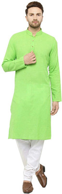 Vibhuti Men Solid Straight Kurta(Light Green)