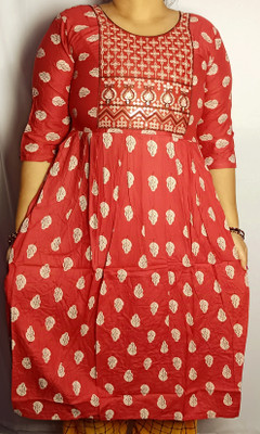 scope creations Women Floral Print Gown Kurta(Multicolor)