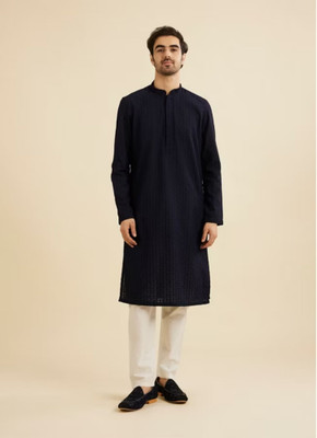 Ladies Haat Men Embroidered Ethnic Dress Kurta(Dark Blue)