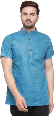 Sayesha Men Solid Straight Kurta(Blue)