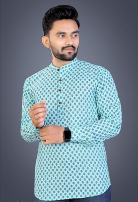 Ganesh Creation GC Men Solid Straight Kurta(Light Blue)