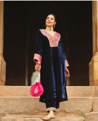 Akshita Creation Women Solid Ethnic Dress Kurta(Blue)