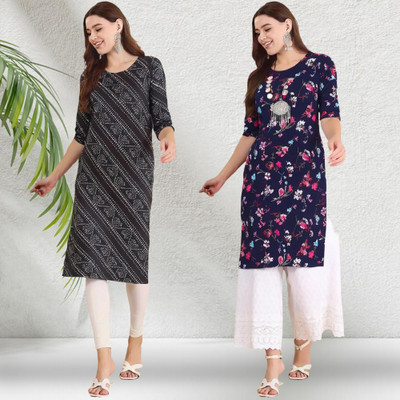 1 Stop Fashion Women Printed A-line Kurta(Multicolor)