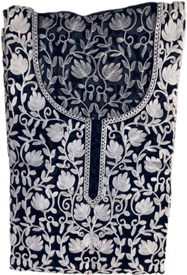 Warm Worth Women Embroidered A-line Kurta(Dark Blue)