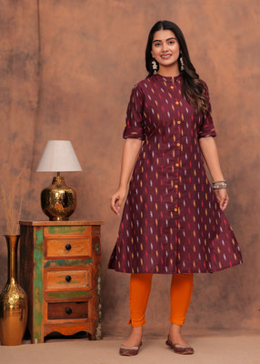 EMPIRE STYLE Women Printed A-line Kurta(Maroon)