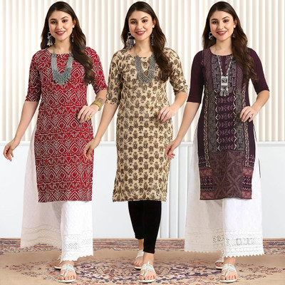 EthnicBasket Women Printed A-line Kurta(Multicolor)