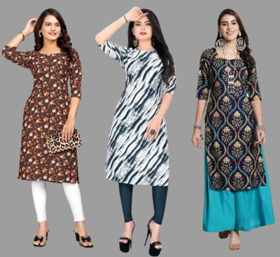 Parimal Enterprise Women Printed A-line Kurta(Multicolor)
