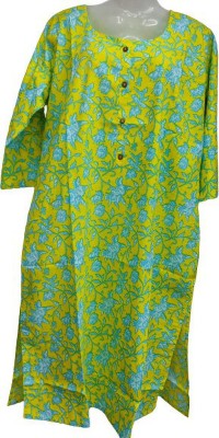 Pro Women Printed A-line Kurta(Green)