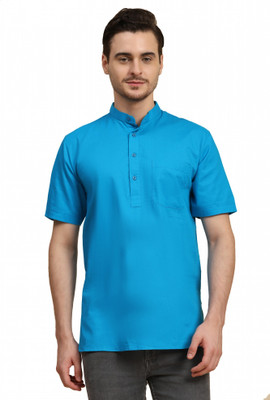 SKAVIJ Men Solid Straight Kurta(Light Blue)