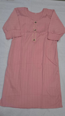 Kommalrgoyall Women Solid A-line Kurta(Pink)