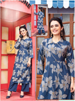 jit Women Printed Straight Kurta(Multicolor)