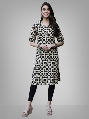 EthnicBasket Women Printed A-line Kurta(Black)