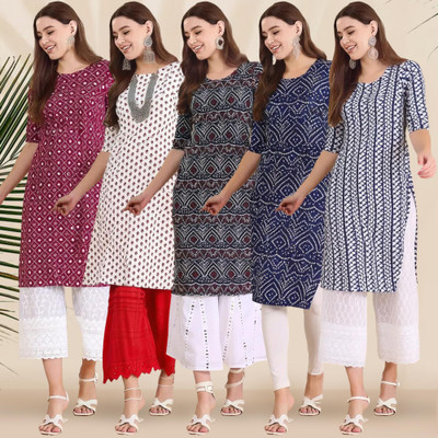 1 Stop Fashion Women Printed A-line Kurta(Multicolor)