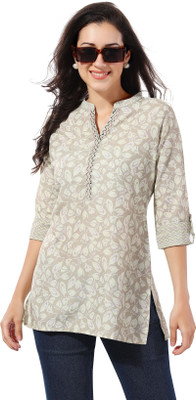 Divastri Women Printed Straight Kurta(Yellow)