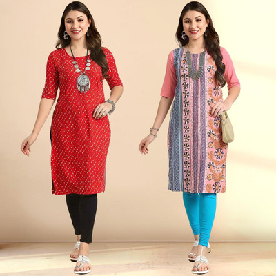 EthnicBasket Women Printed A-line Kurta(Multicolor)