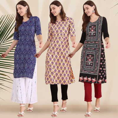 EthnicBasket Women Printed A-line Kurta(Multicolor)