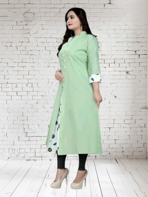 Rangrasiyatexk Women Printed Anarkali Kurta(Green)