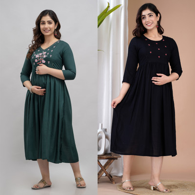 Priyas Creation Women Embroidered Anarkali Kurta(Multicolor)