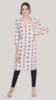 Good Straders Women Embroidered Anarkali Kurta(White, Pink)