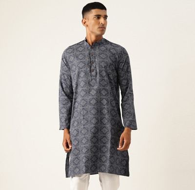 ARMAAN ETHNIC Men Printed Straight Kurta(Grey, White)