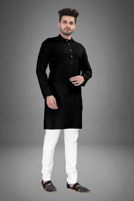 Eimear enterprise Men Solid Ethnic Dress Kurta(Black)