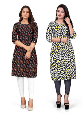 SAIKRUPA FASHION Women Printed Straight Kurta(Multicolor)