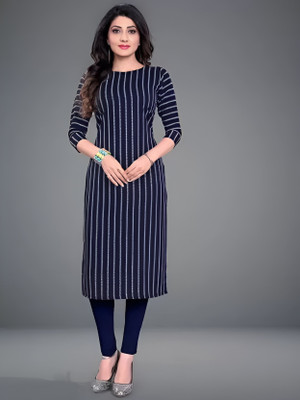 SHREE INFINITY EXPORT Women Printed A-line Kurta(Blue)