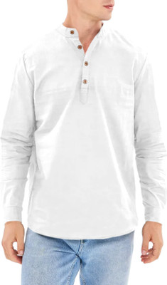 ROYAL SCOUT Men Solid Straight Kurta(White)