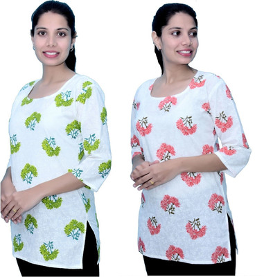 MUNDOTIYA MANUFACTURERS Women Printed Straight Kurta(Multicolor)