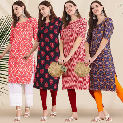 1 Stop Fashion Women Printed A-line Kurta(Multicolor)