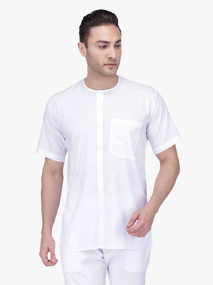 Rajubhai Hargovindas Men Solid Straight Kurta(White)