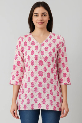 IRA CHOICE Women Printed A-line Kurta(Pink)